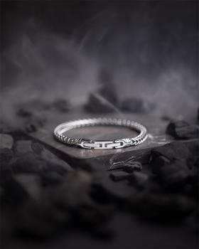 Preview: 5 mm Fuchsschwanz-Armband aus Edelstahl mit Silber-Finish - Milia Silver